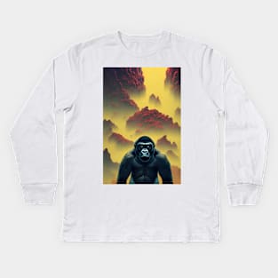 Sagacious Primate Kids Long Sleeve T-Shirt